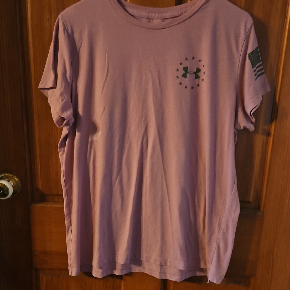 Under Armour Mauve Tee with Logo and Flag